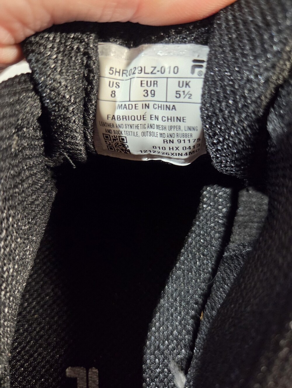 Fila Black Athletic Shoes with Silver Accents - Picture 6 of 11